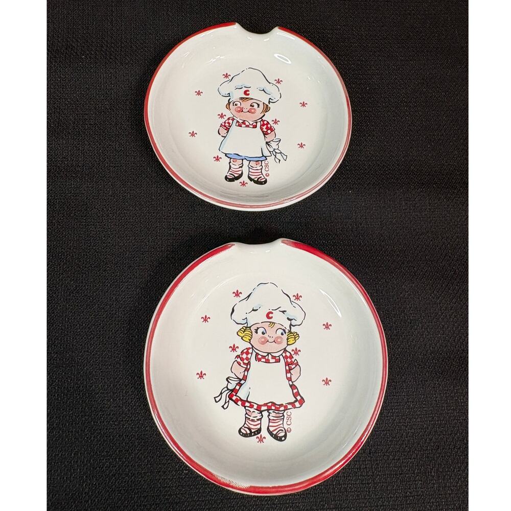 Campbell’s Soup “Campbell Kids” Spoon Rest Set | Vintage 4” Kitchen Decor